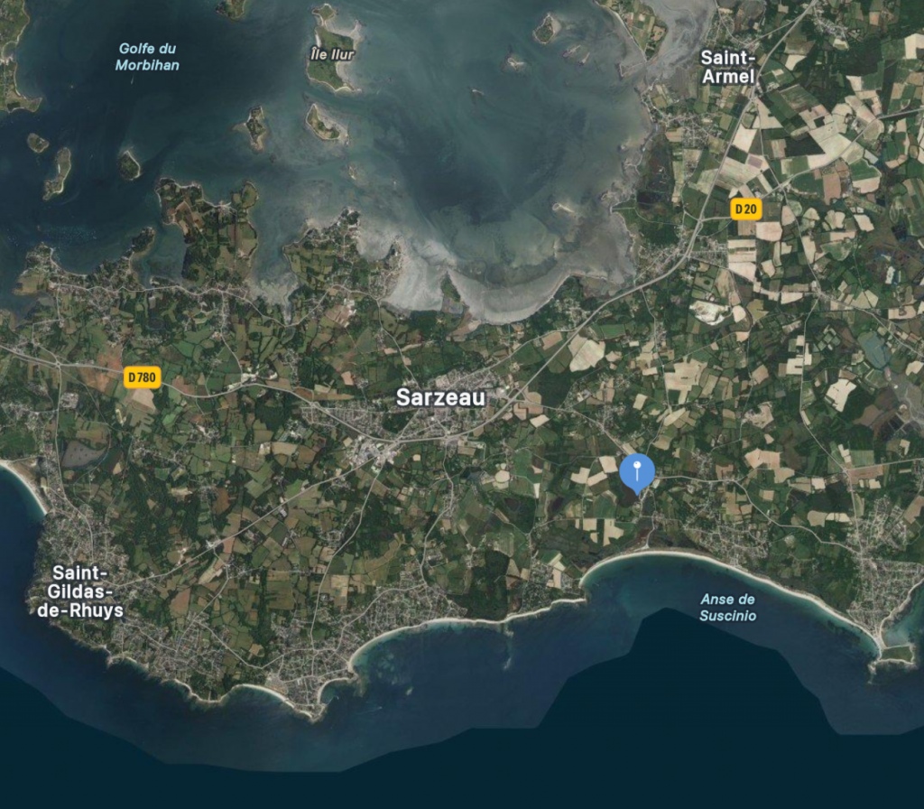 Vue aérienne de la position du Château de Suscinio