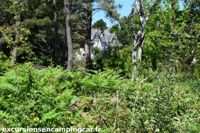 Maison cachée dans les bois le long du chemin côtier